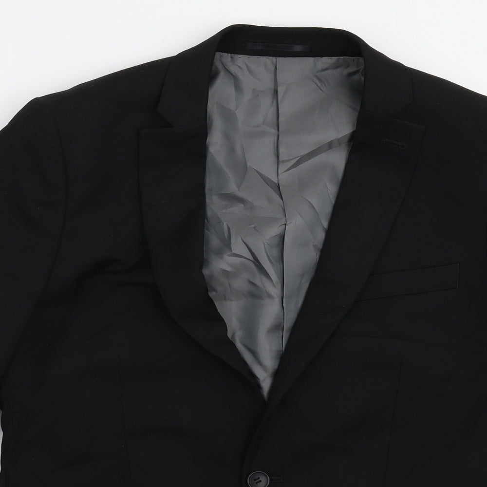 Topman Mens Black   Jacket Suit Jacket Size 38