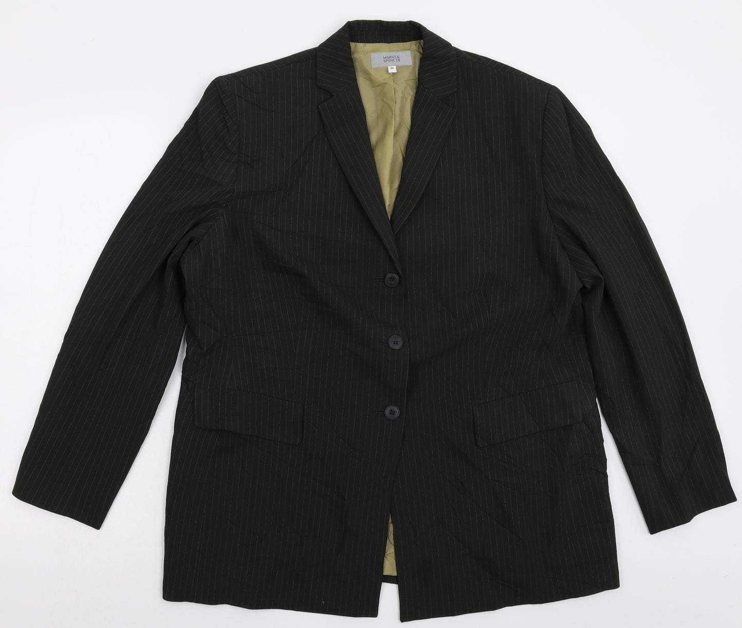 Marks and Spencer Womens Grey Striped  Jacket Suit Jacket Size 20