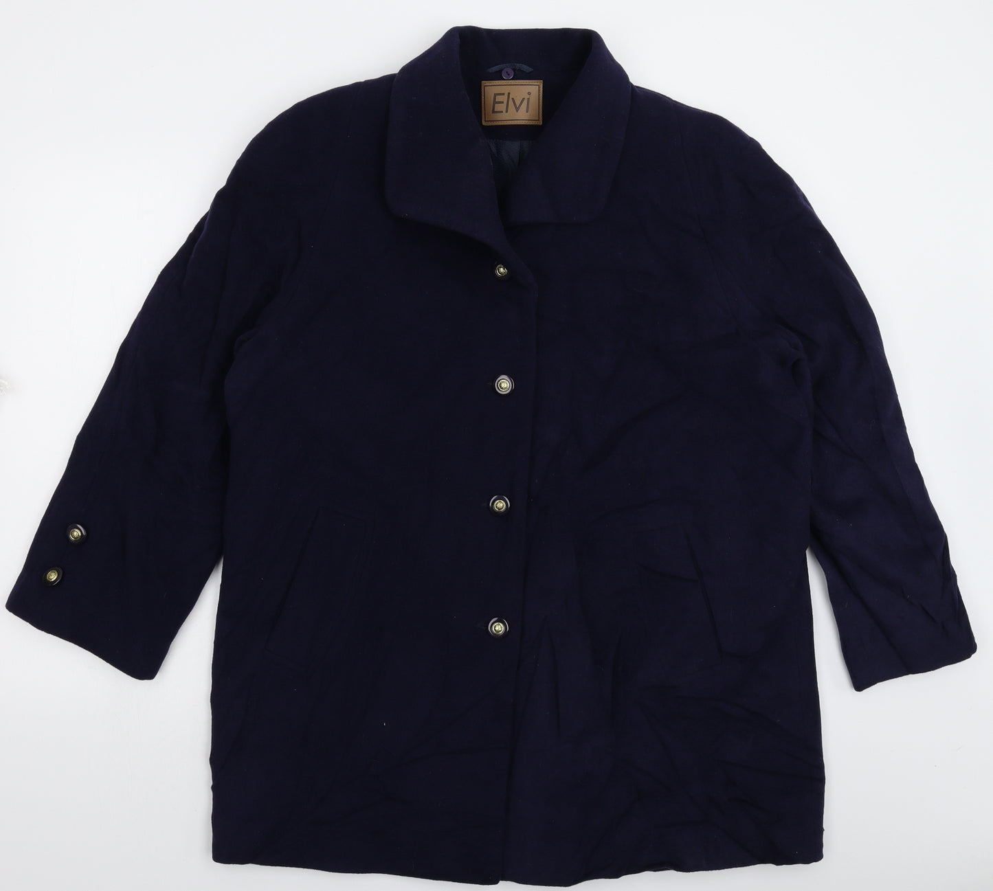 ELVI Womens Blue   Overcoat Coat Size XL