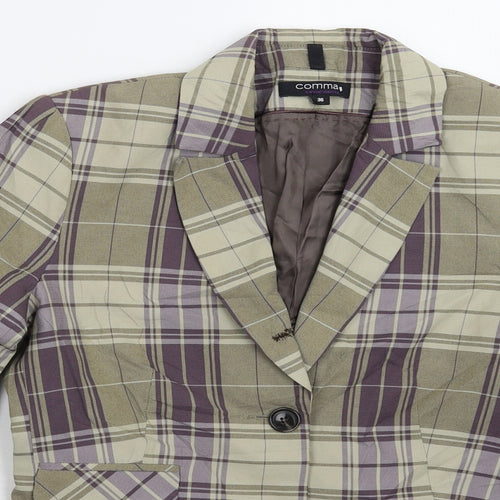 Comma Womens Multicoloured Check  Jacket Suit Jacket Size 10