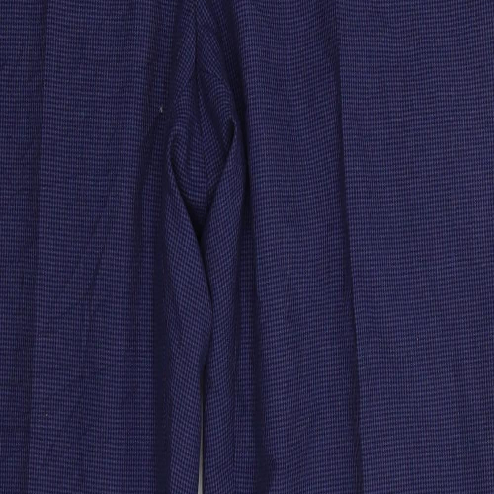 Marks and Spencer Mens Blue Houndstooth  2 Piece Suit Trousers Size 34 L33 in