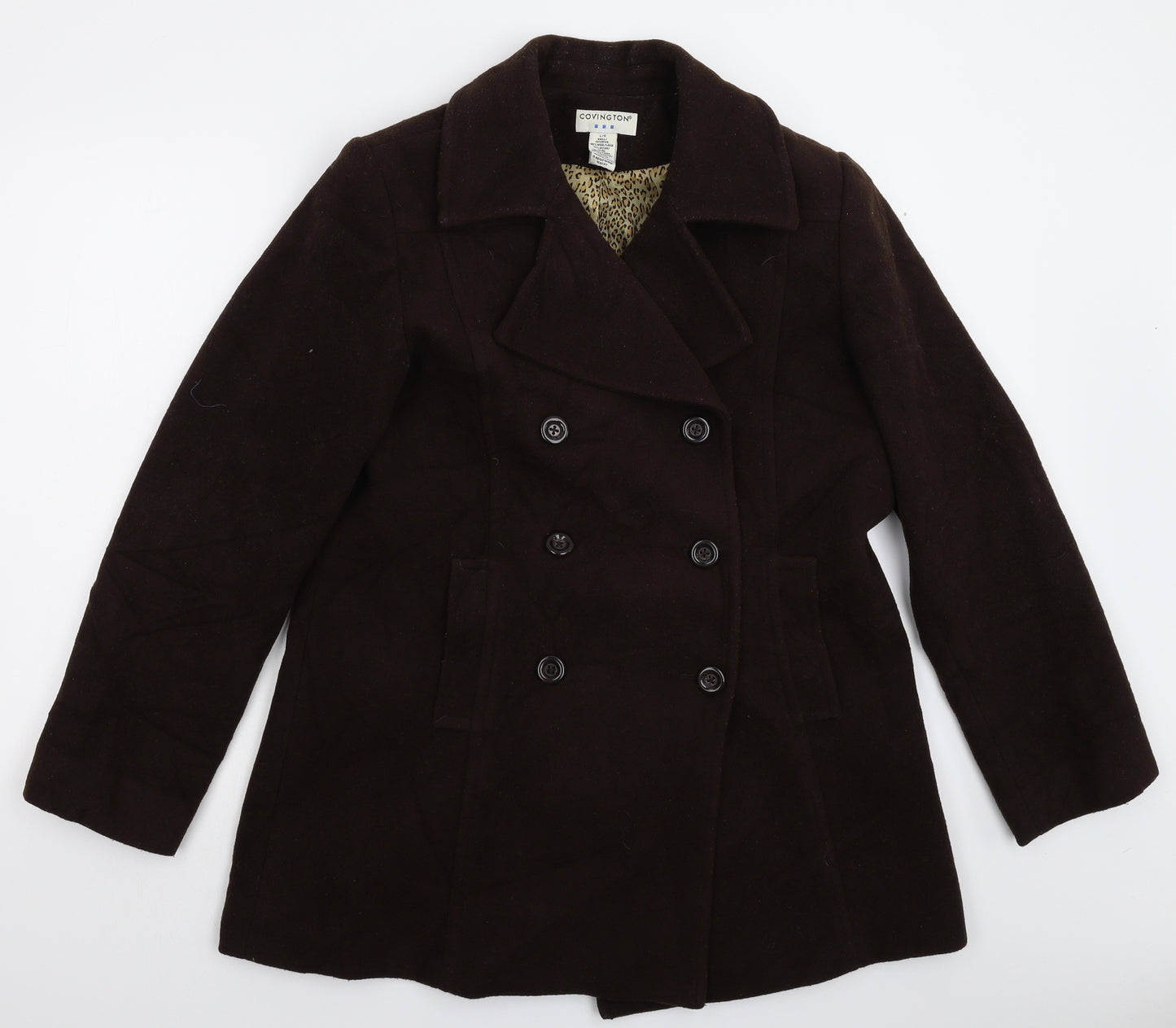 Covington Womens Grey   Pea Coat Coat Size L