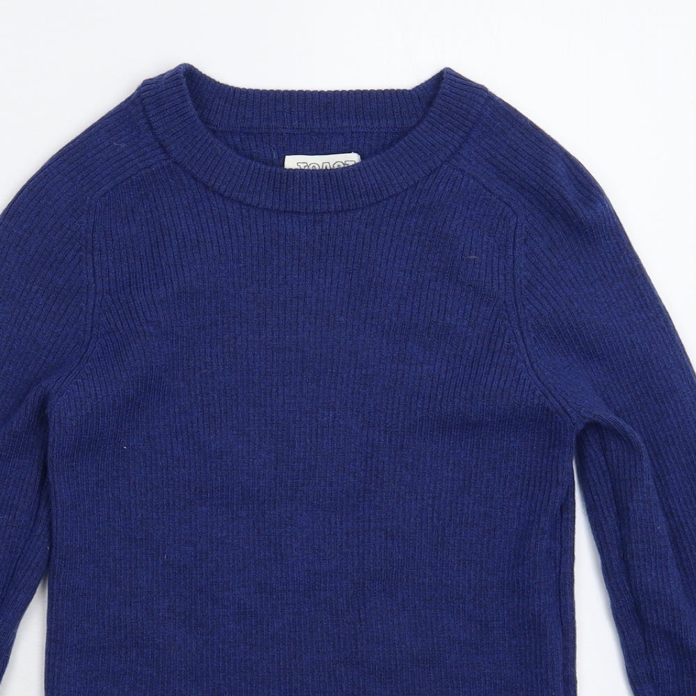 Toast Womens Blue  Knit Pullover Jumper Size S