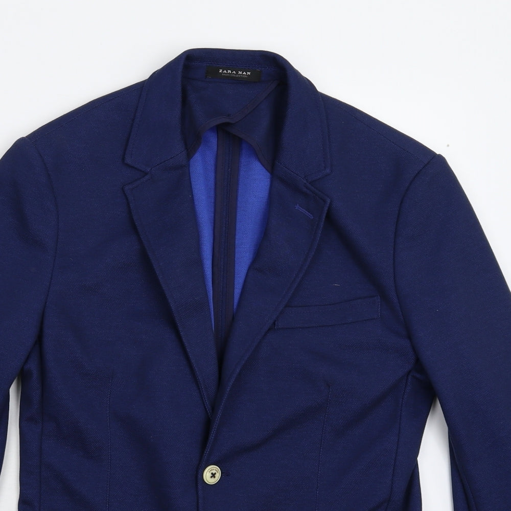 Zara Mens Blue   Jacket Blazer Size 38