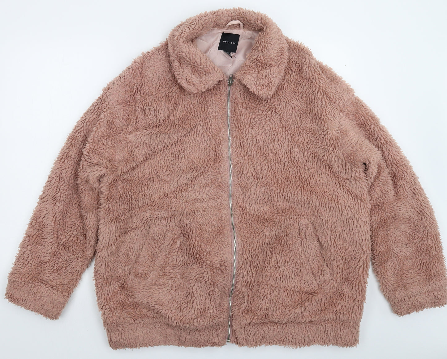 New Look Womens Beige  Fleece Jacket  Size 16  - Oversized