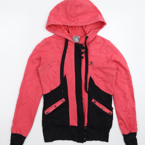 Metca Womens Pink   Full Zip Hoodie Size S