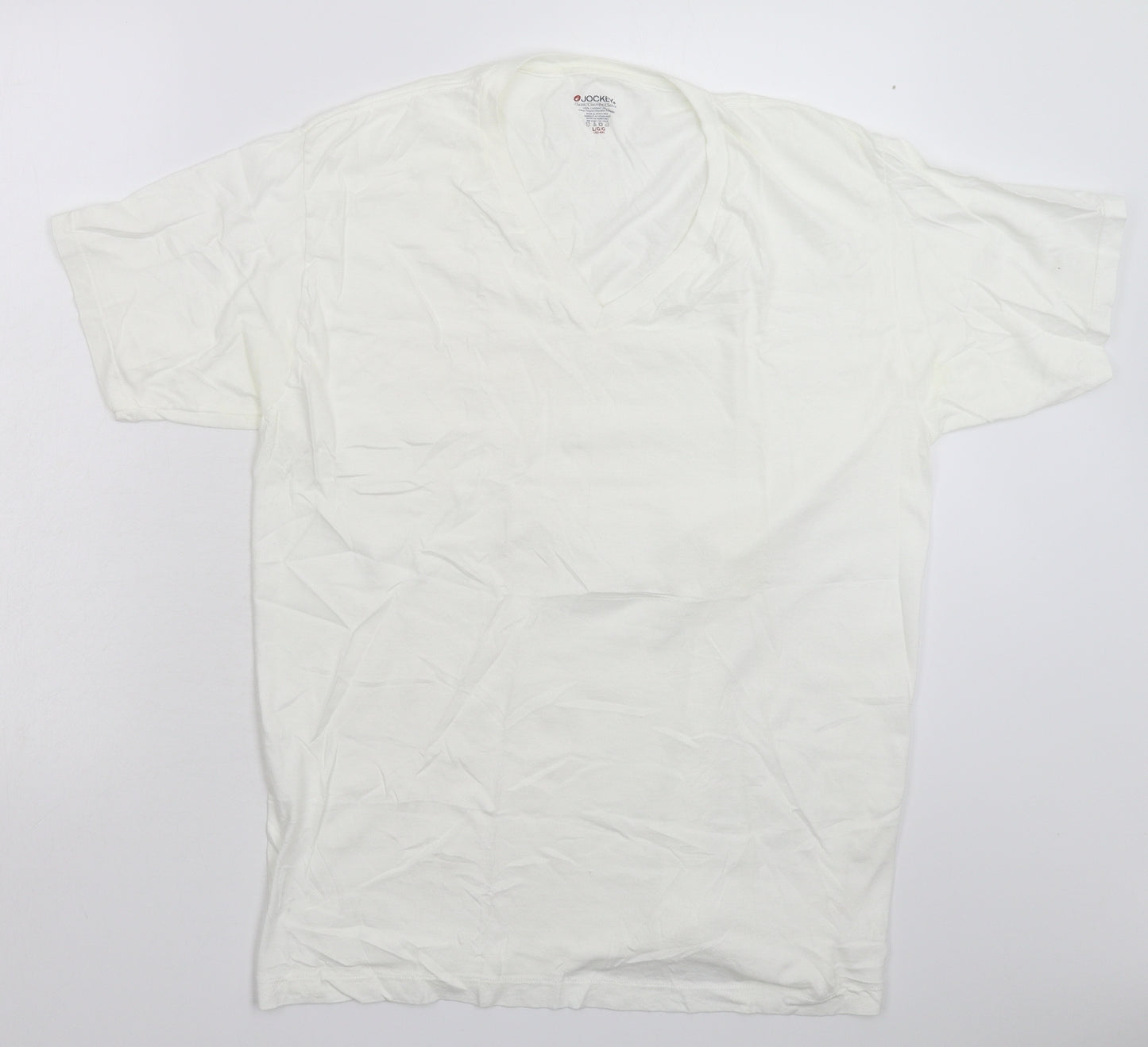 Jockey Mens White    T-Shirt Size L