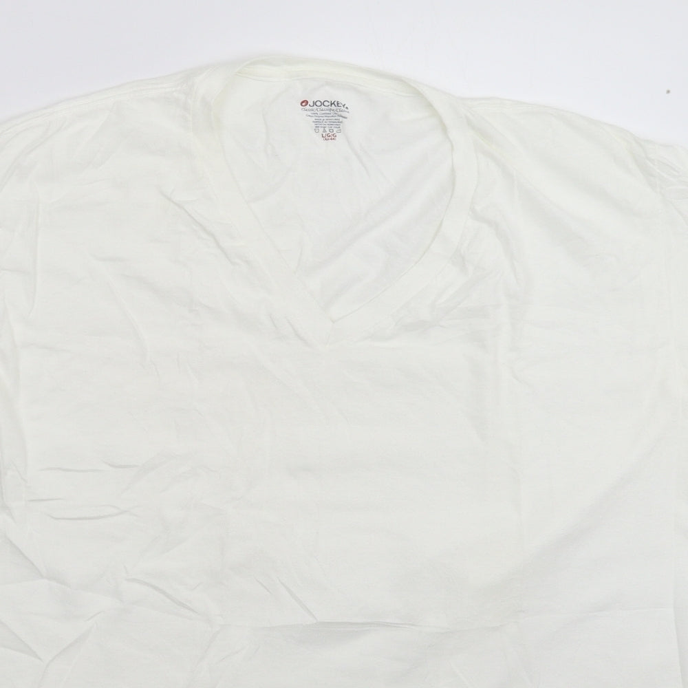Jockey Mens White    T-Shirt Size L
