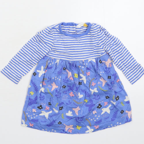 John Lewis Girls Blue Striped  Fit & Flare  Size 0-3 Months