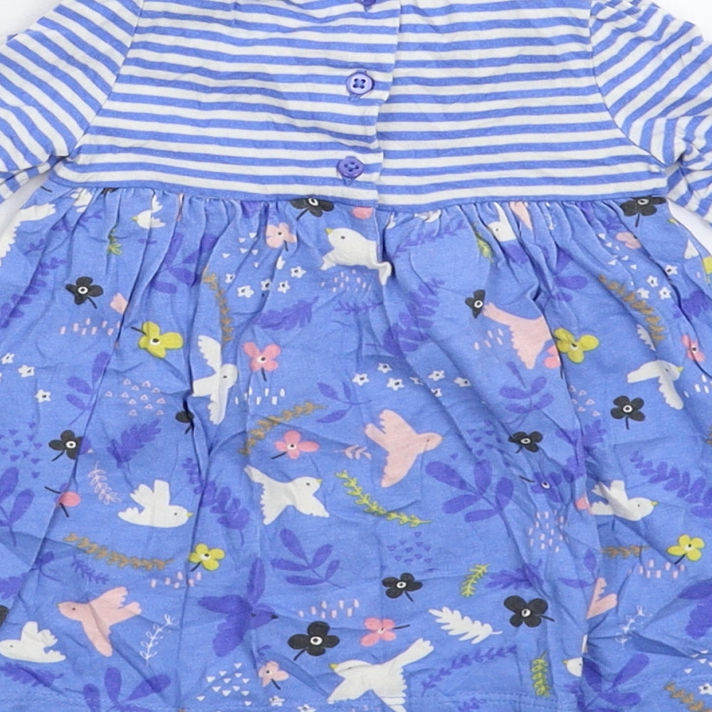 John Lewis Girls Blue Striped  Fit & Flare  Size 0-3 Months