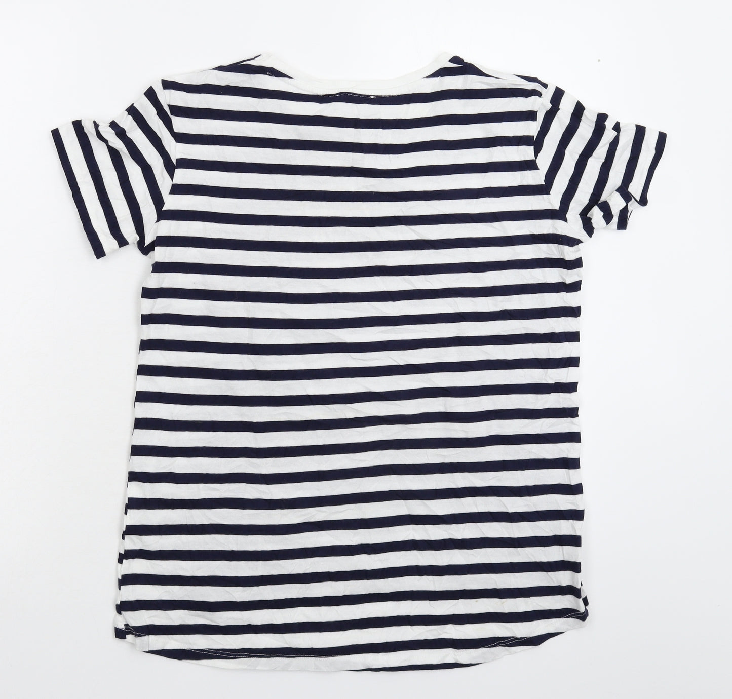 Zara Womens Blue Striped  Basic T-Shirt Size S