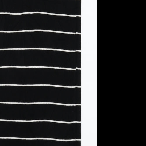 Preworn Womens Black Striped Knit Jumper Dress  Size S