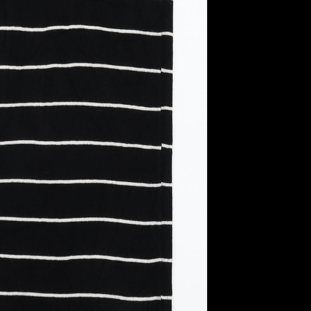 Preworn Womens Black Striped Knit Jumper Dress  Size S