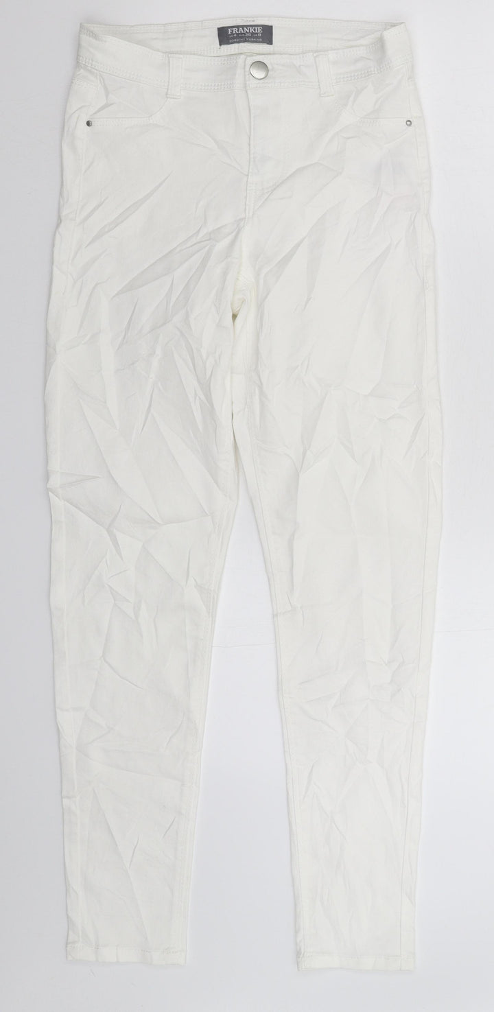 Dorothy Perkins Womens White  Denim Jegging Jeans Size 8 L30 in