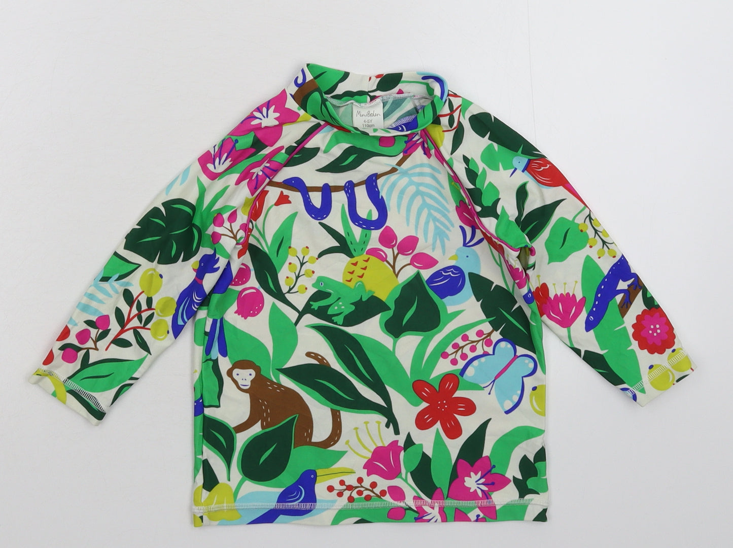 Mini Boden Girls Multicoloured Floral  Basic T-Shirt Size 4-5 Years