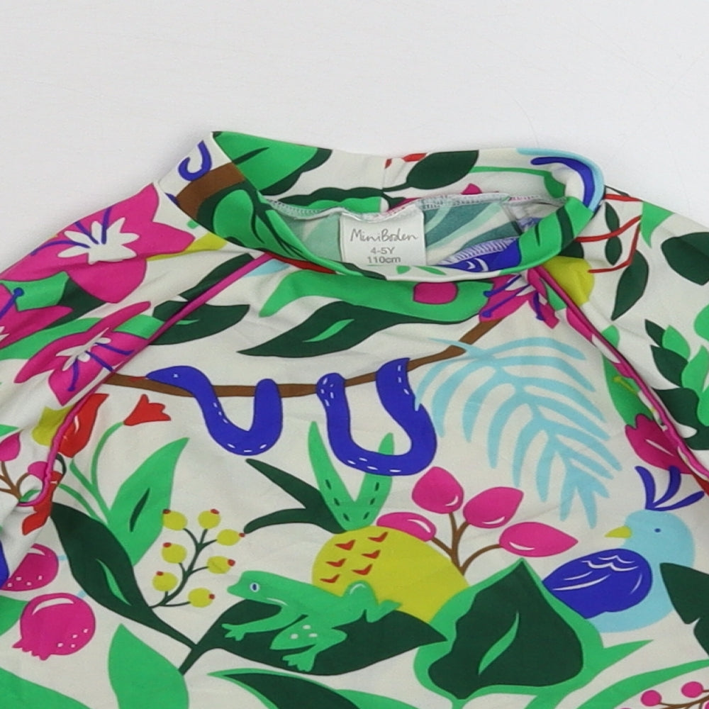 Mini Boden Girls Multicoloured Floral  Basic T-Shirt Size 4-5 Years