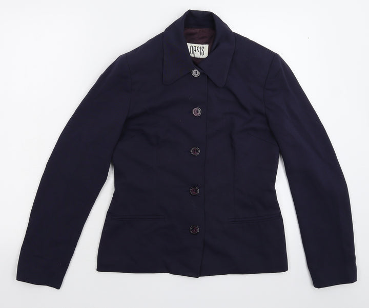 Oasis Womens Blue Jacket Suit Jacket Size 10