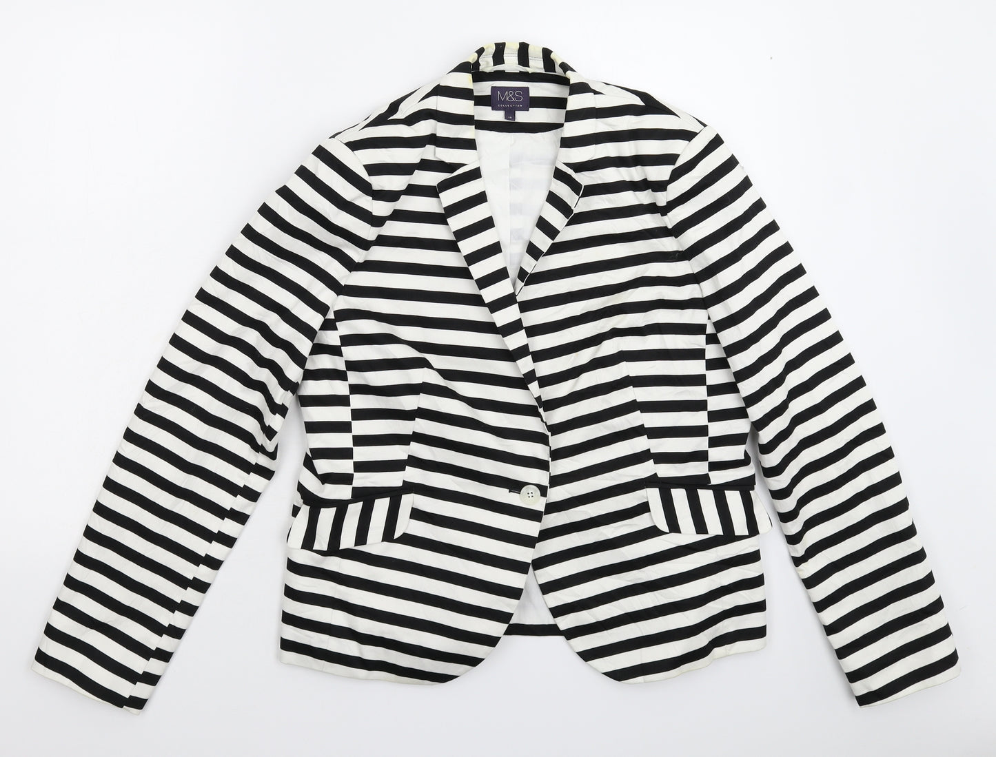 Marks and Spencer Womens Multicoloured Striped  Jacket Suit Jacket Size 16