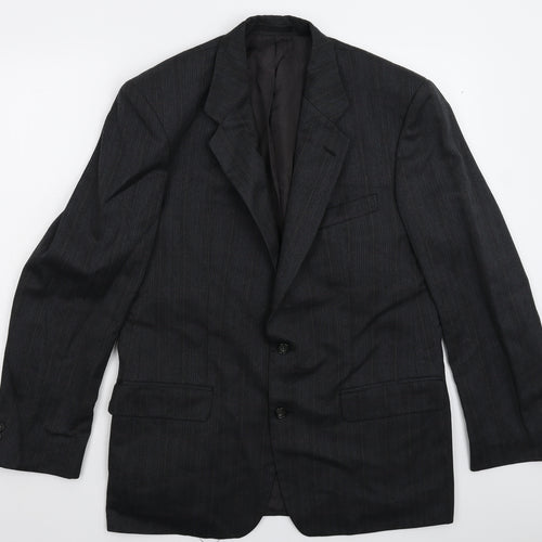 St Michael Mens Black Striped  Jacket Suit Jacket Size 40