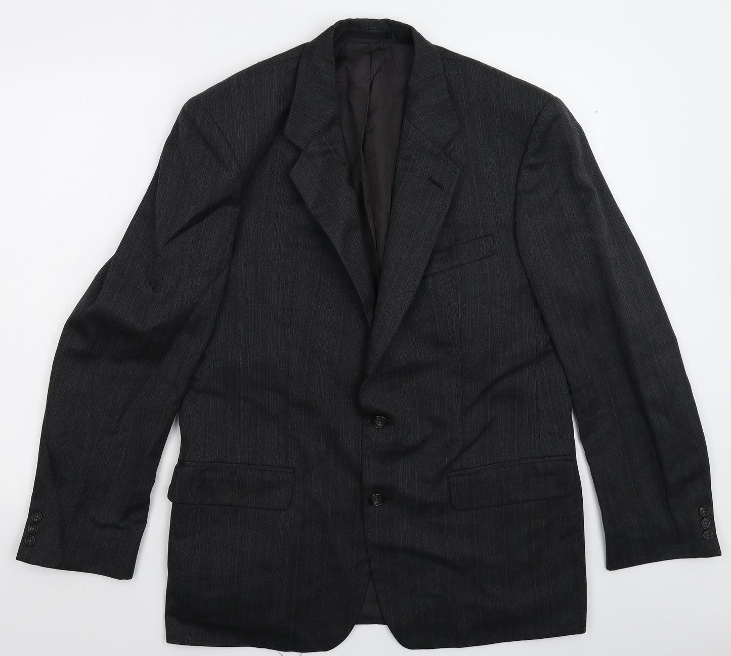 St Michael Mens Black Striped  Jacket Suit Jacket Size 40