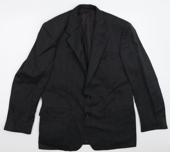 St Michael Mens Black Striped  Jacket Suit Jacket Size 40