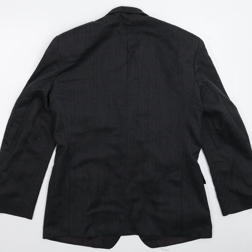 St Michael Mens Black Striped  Jacket Suit Jacket Size 40
