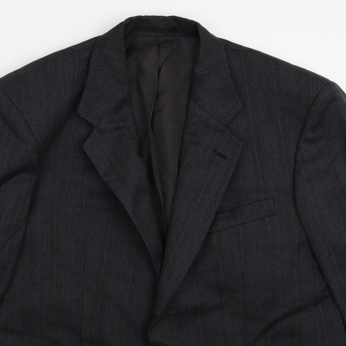 St Michael Mens Black Striped  Jacket Suit Jacket Size 40