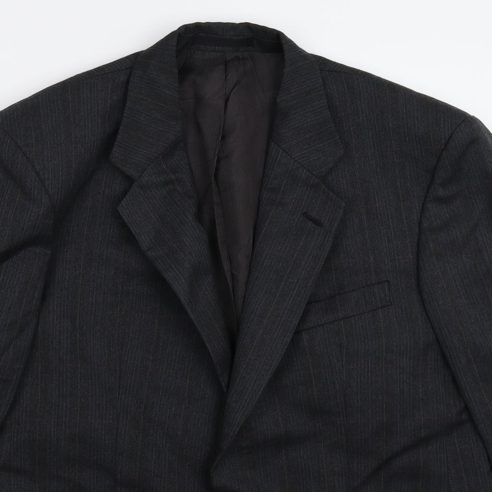 St Michael Mens Black Striped  Jacket Suit Jacket Size 40