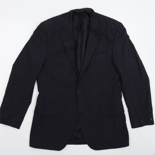 Burton Mens Black Striped  Jacket Suit Jacket Size 38