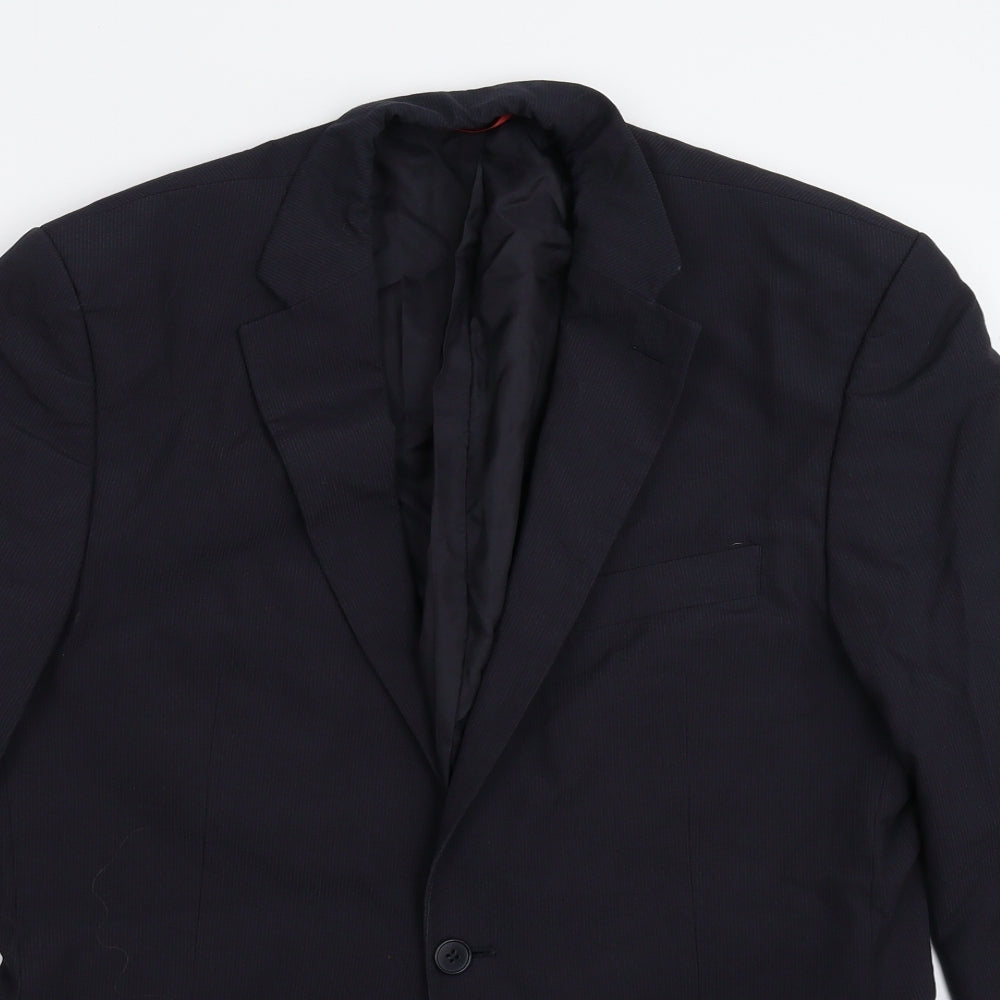 Burton Mens Black Striped  Jacket Suit Jacket Size 38