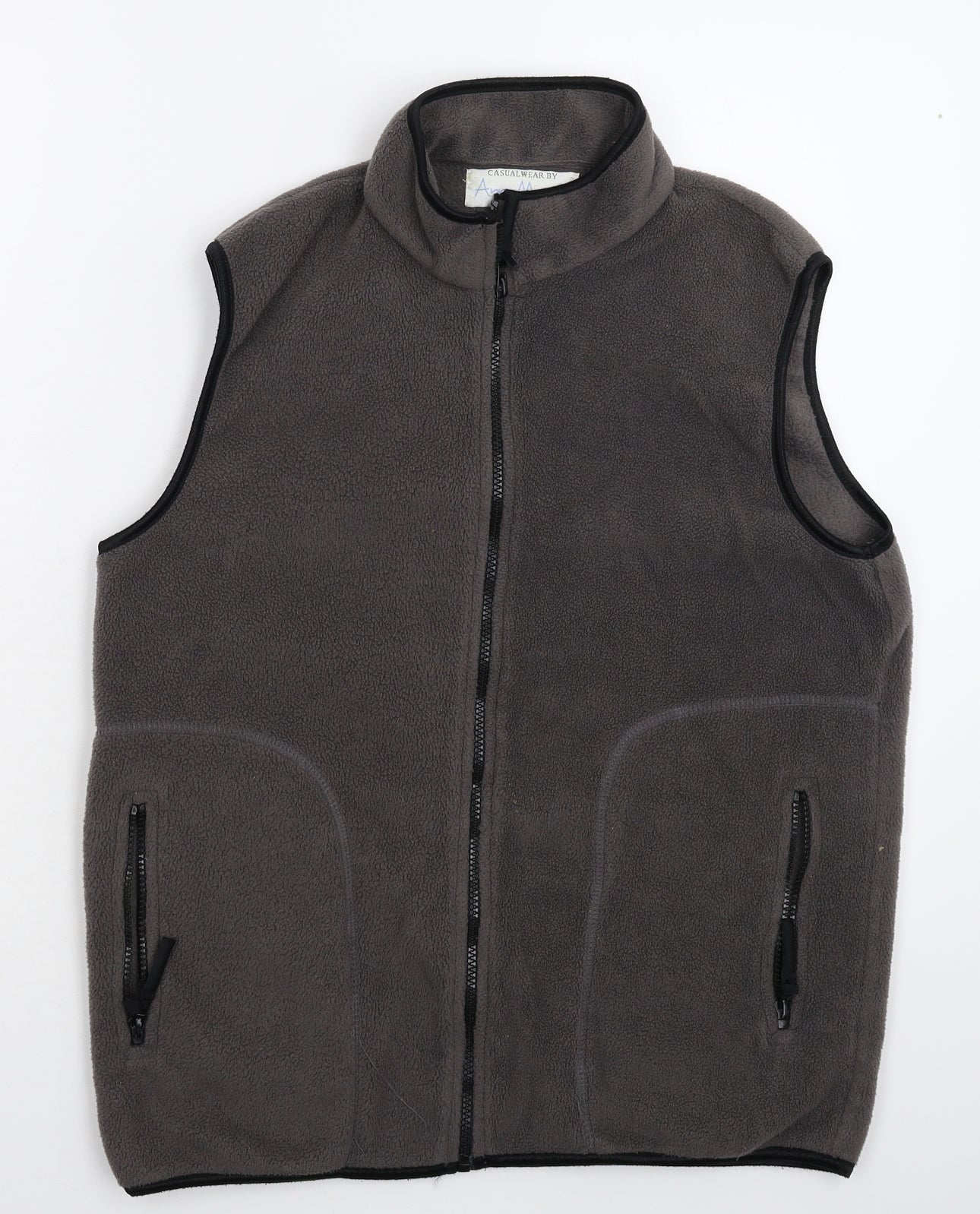 Anna Morelle Womens Grey  Fleece Gilet Jacket Size 16