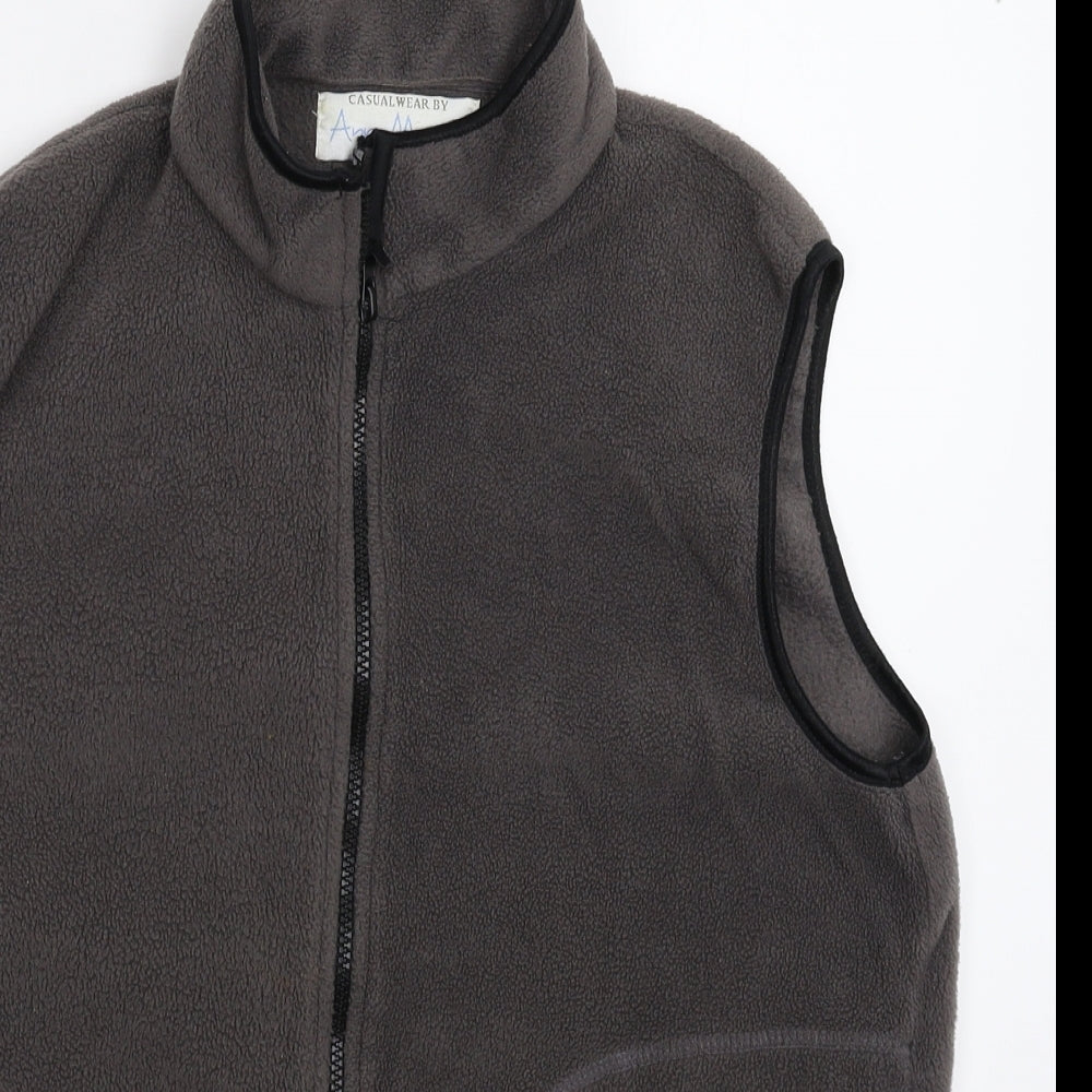 Anna Morelle Womens Grey  Fleece Gilet Jacket Size 16