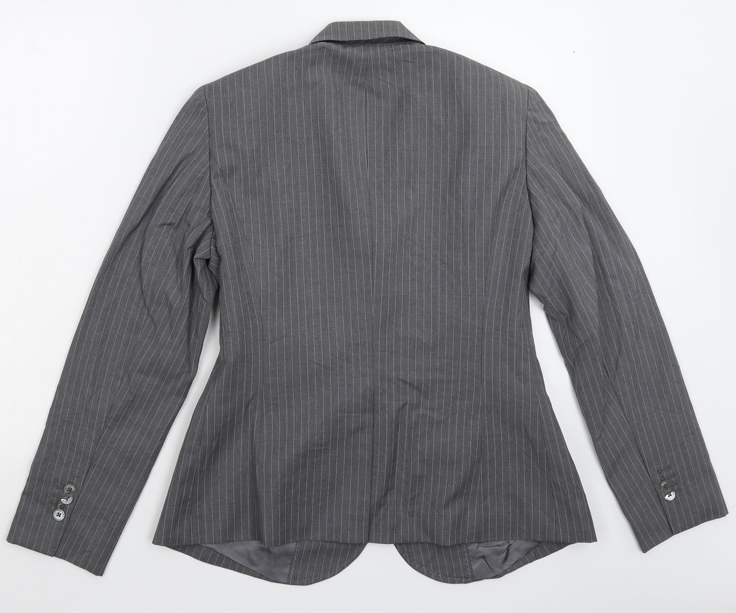 Brooks Brothers Womens Grey Striped  Jacket Suit Jacket Size 8