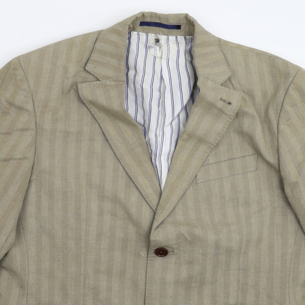 Crew Clothing Mens Grey Striped  Jacket Suit Jacket Size 40