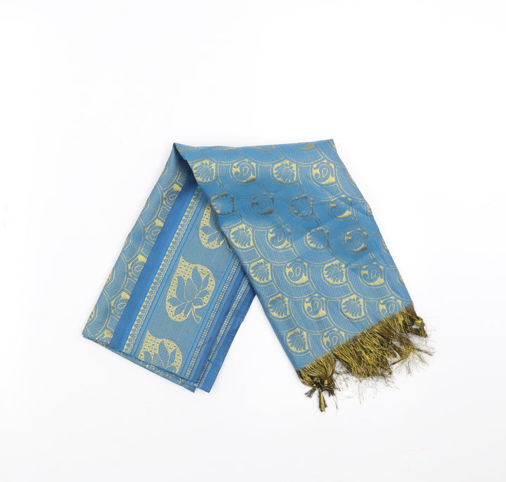 Preworn Womens Blue Floral Scarf