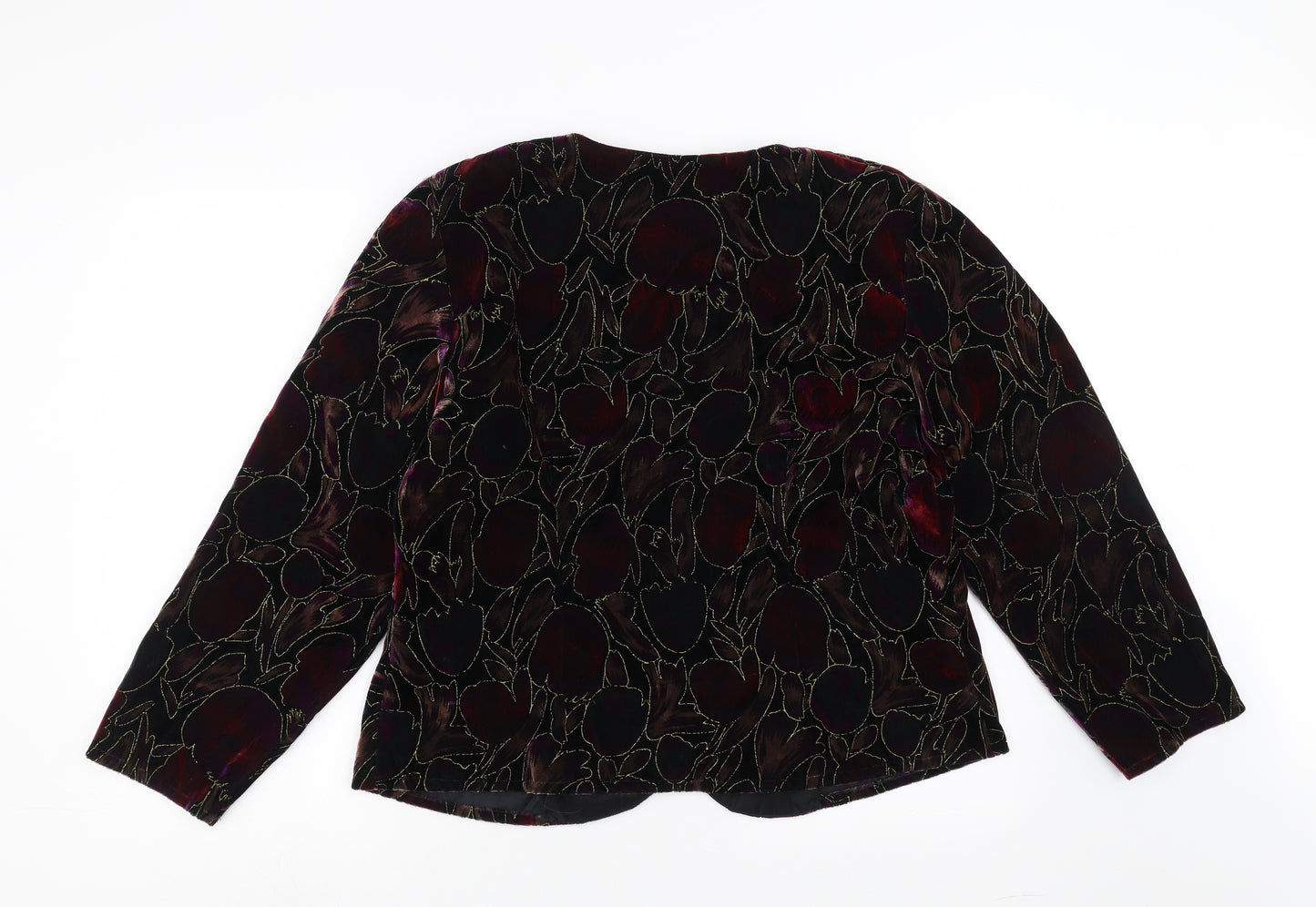 essence Womens Black Floral  Jacket  Size 16