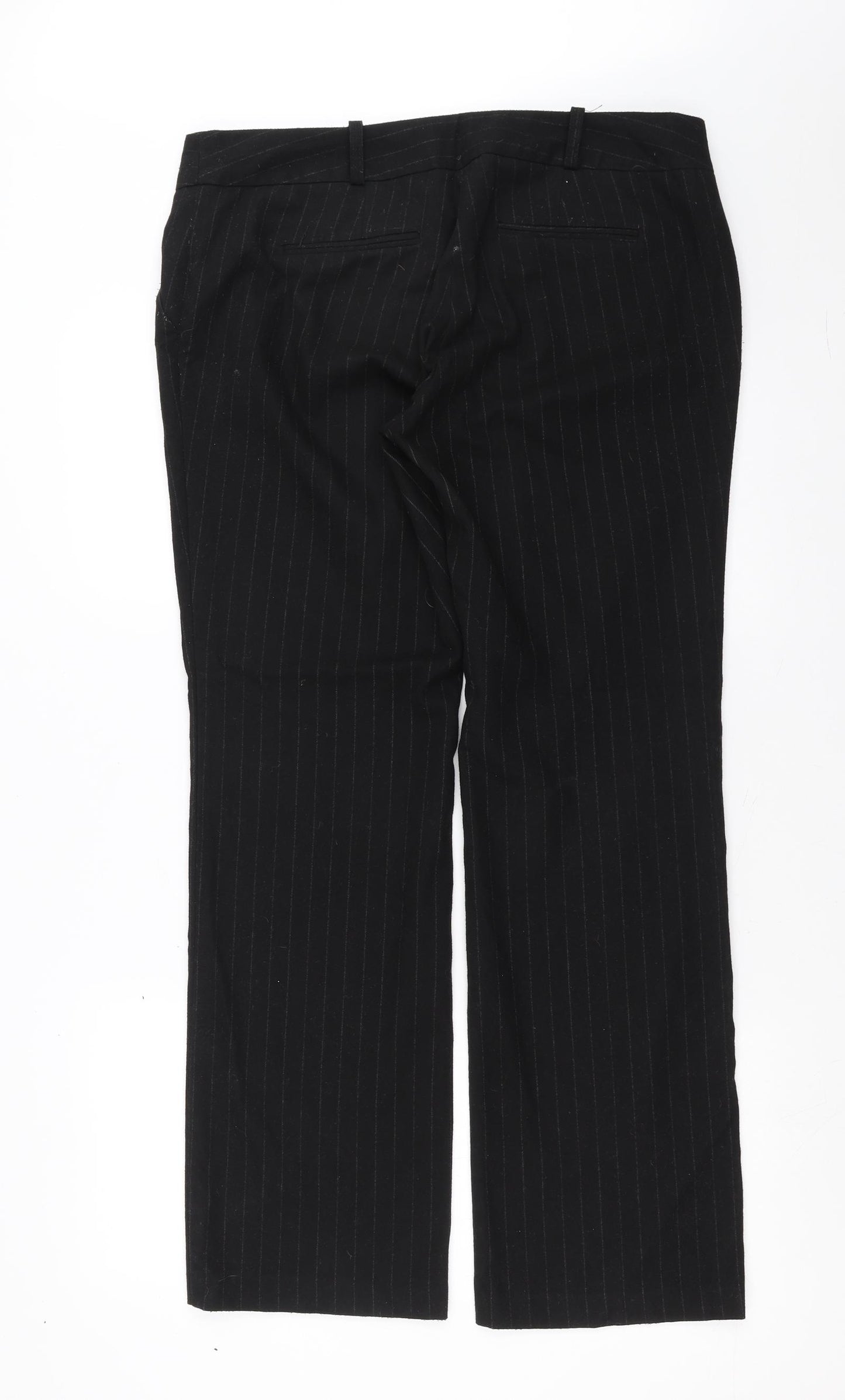 NEXT Womens Black Striped  Trousers  Size 14 L30 in