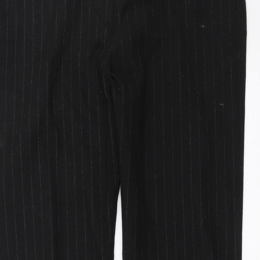NEXT Womens Black Striped  Trousers  Size 14 L30 in