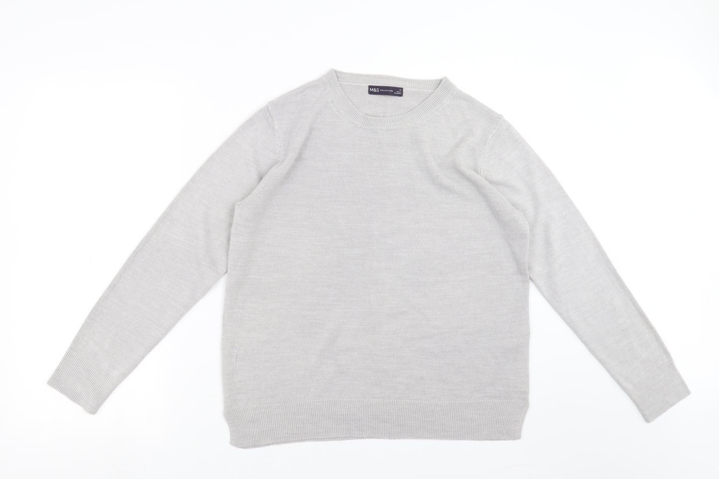 Marks and Spencer Womens Grey   Pullover Jumper Size 14