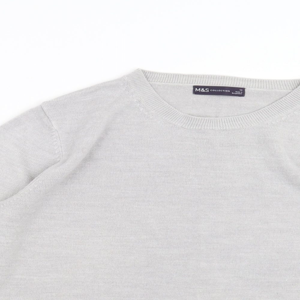 Marks and Spencer Womens Grey   Pullover Jumper Size 14