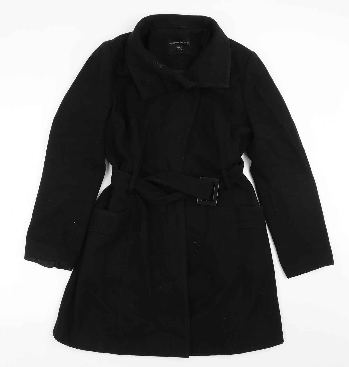 Dorothy Perkins Womens Black   Pea Coat Coat Size 14