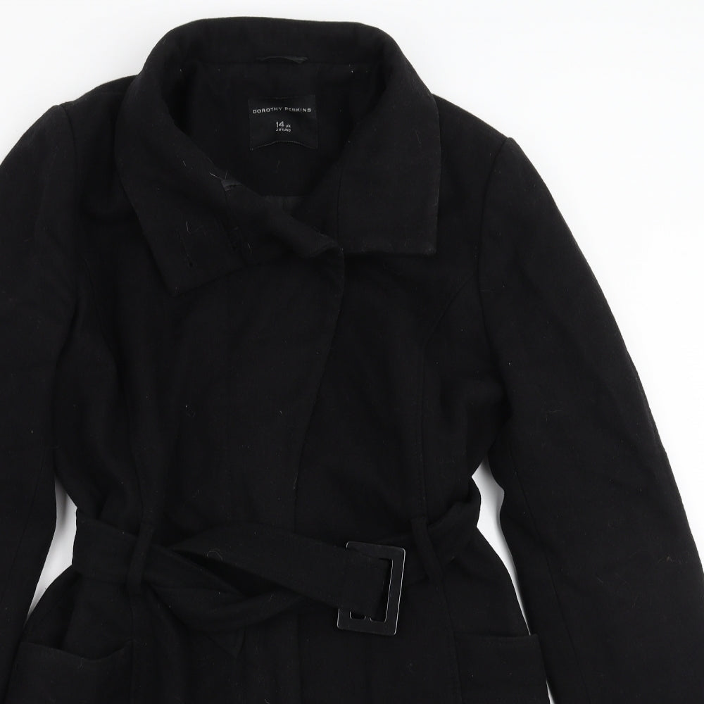 Dorothy Perkins Womens Black   Pea Coat Coat Size 14