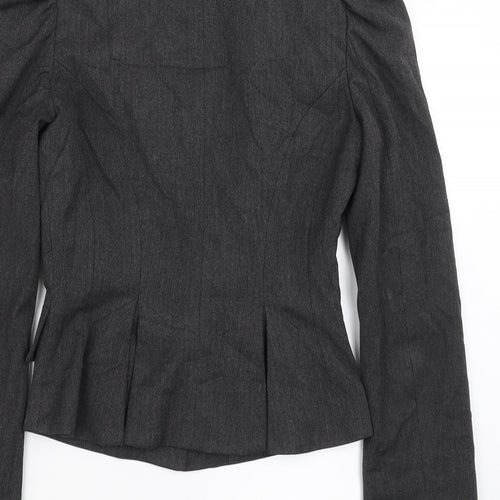 Warehouse Womens Grey Herringbone  Jacket Suit Jacket Size 8