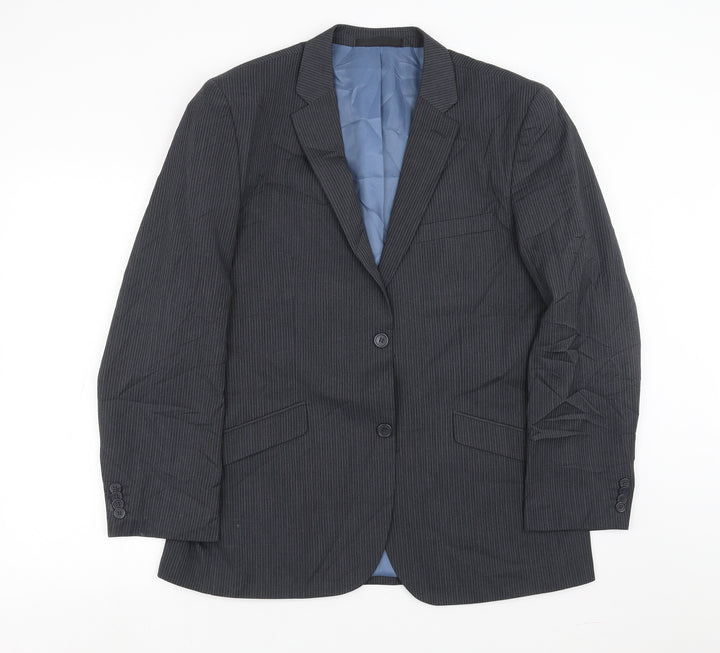 butler&webb Mens Blue Striped  Jacket Suit Jacket Size 42  - short length
