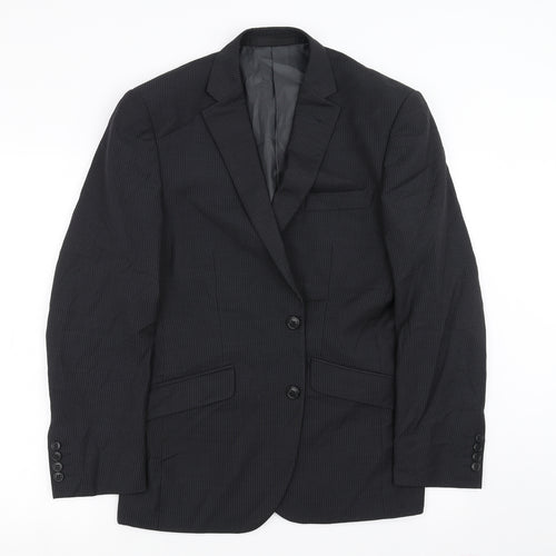 Marks and Spencer Mens Black Striped  Jacket Suit Jacket Size 38