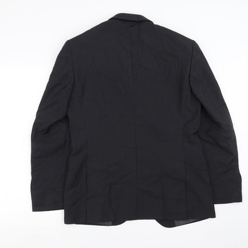 Marks and Spencer Mens Black Striped  Jacket Suit Jacket Size 38