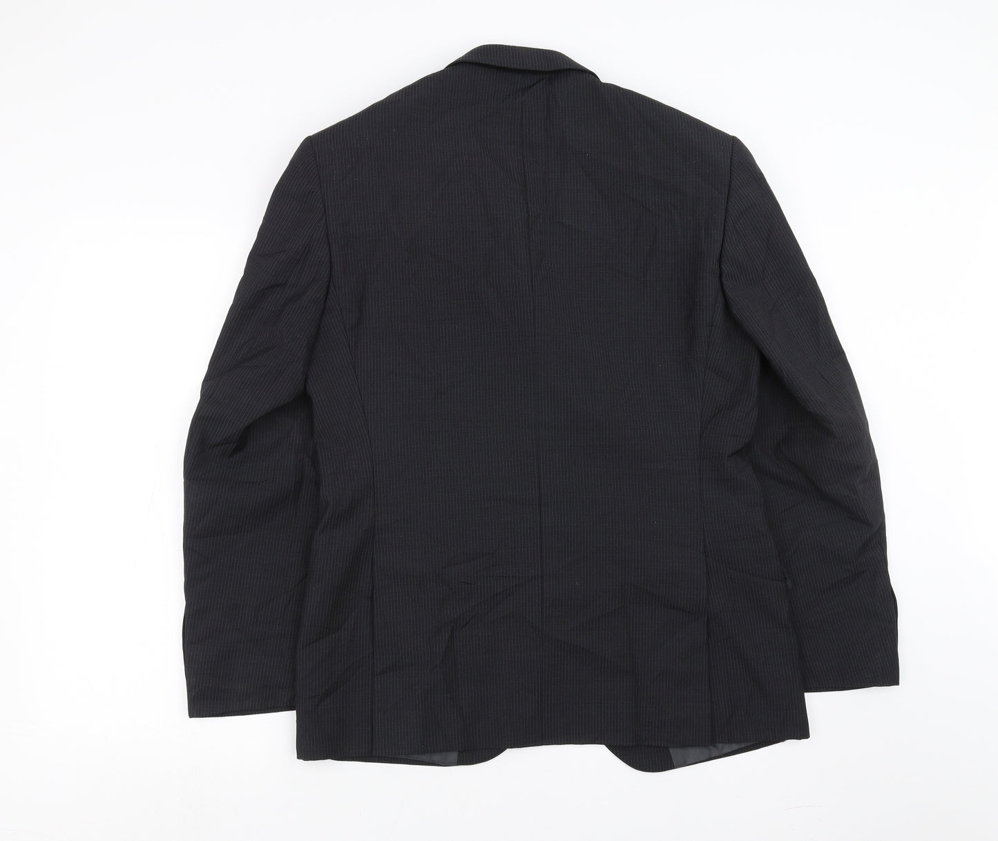 Marks and Spencer Mens Black Striped  Jacket Suit Jacket Size 38