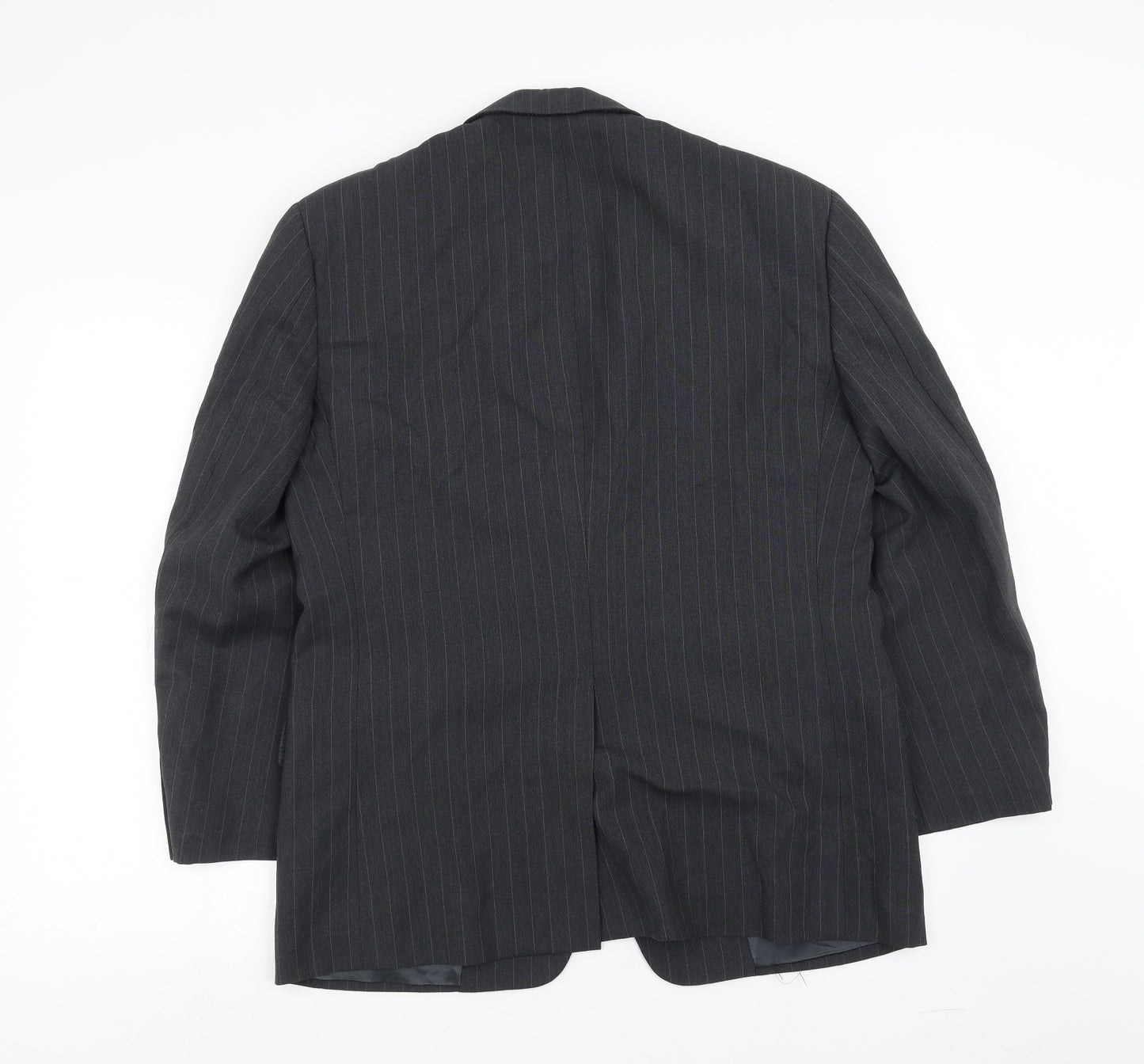 Preworn Mens Grey Striped  Jacket Suit Jacket Size 39