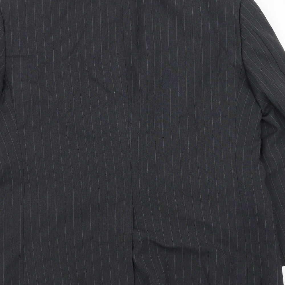 Preworn Mens Grey Striped  Jacket Suit Jacket Size 39