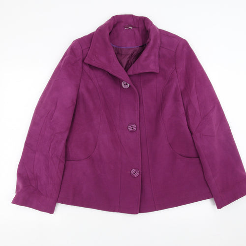 Eleganze Womens Purple   Jacket Coat Size 16
